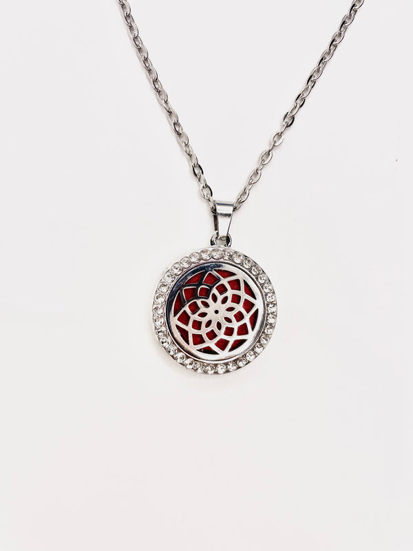 The Diamond Lotus -  Fragrance Diffuser Necklace